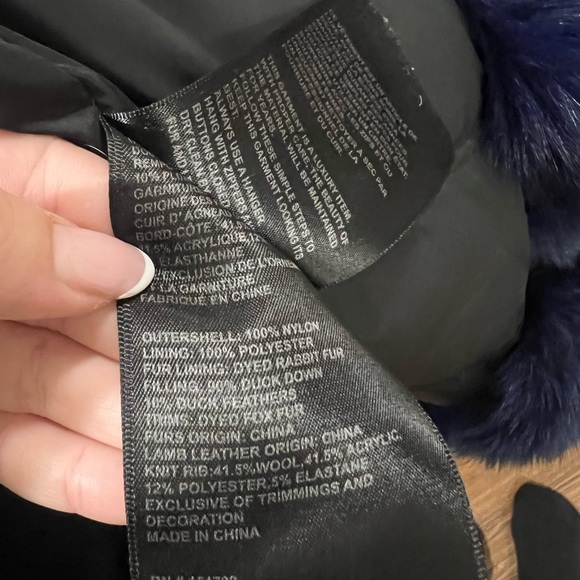 Nicole Benisti Black Brera Leather Trim Fur Accent Down Coat Size M $1,800 - Picture 16 of 16